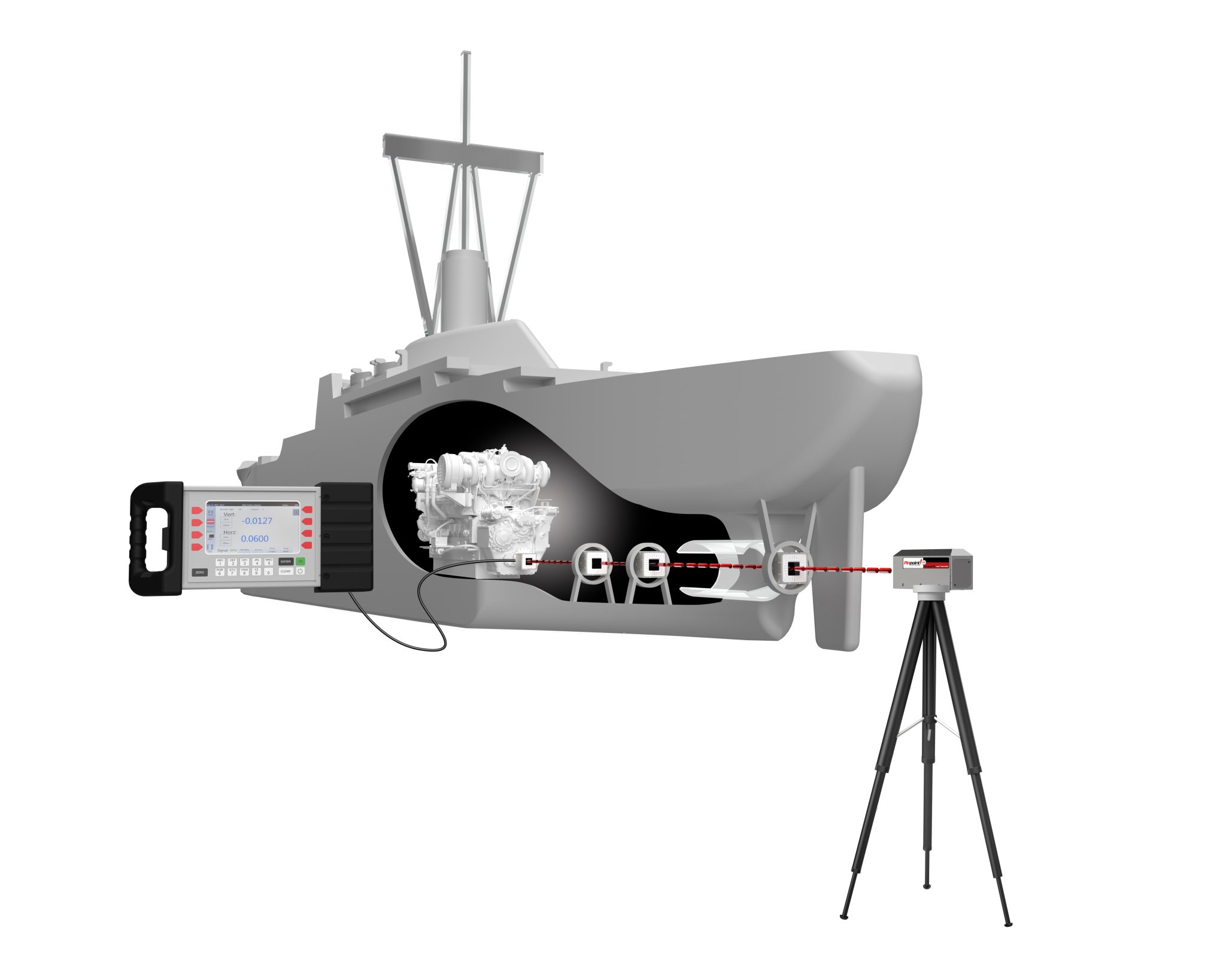 Microgage Propeller Shaft Alignment Kit With Laser Transmitter